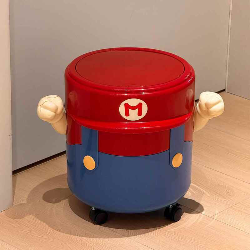 【100 Express Deliveries for a New Home】Mario Trash Can for Home Kitchen and Living Room, Large Capacity with Lid, High Aesthetic Value