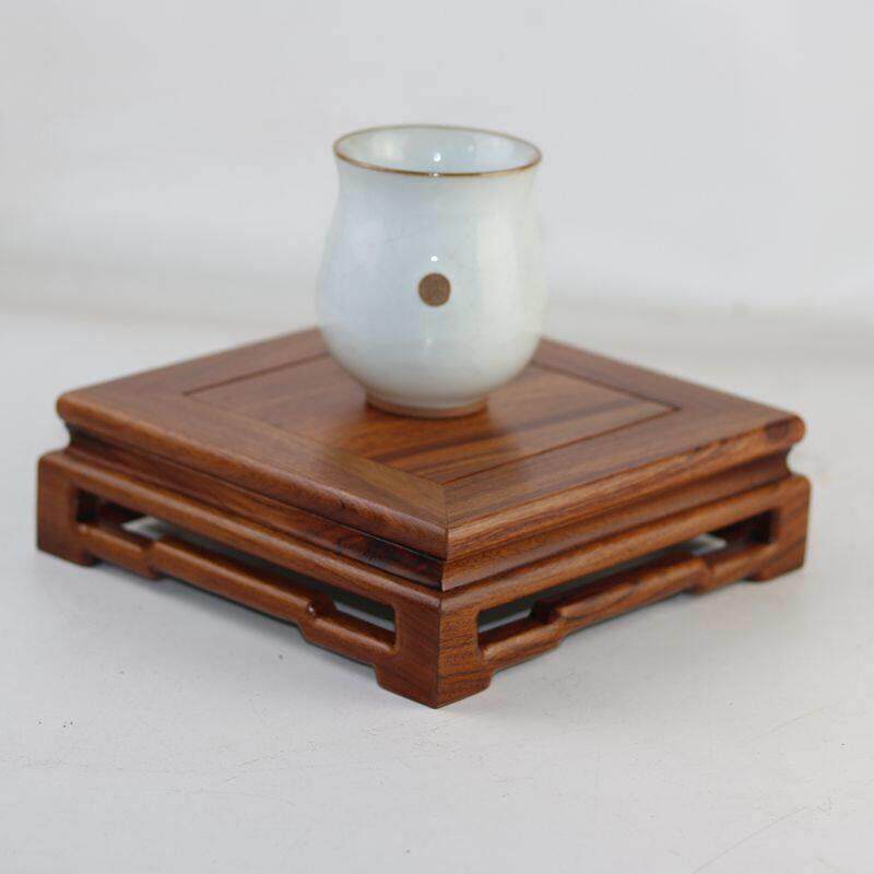 Mahogany Ming and Qing small rectangular table, rare stone and jade ornaments, antique bonsai Buddha statue, solid wood base bracket