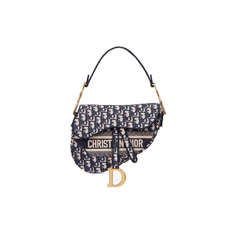 9.9 New Dior/Dior Saddle Fabric Denim Blue Women's Medium Saddle Bag Handbag Shoulder Bag 9.9 New Dior/Dior Saddle Fabric Denim Blue Women's Medium Saddle Bag Handbag Shoulder Bag