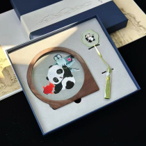 Su embroidery pure handmade double-sided embroidered walnut wood ornaments gift box set Fish Blessing Picture intangible cultural heritage business souvenir