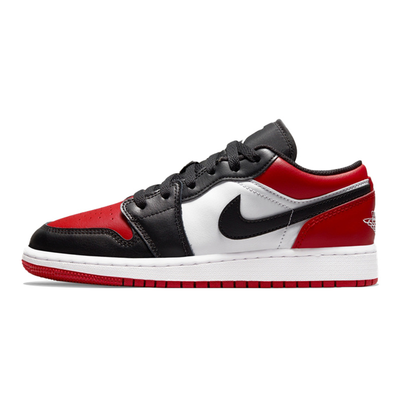 Jordan Air Jordan 1 Low 舒适 防滑耐磨 低帮 儿童篮球鞋 黑红