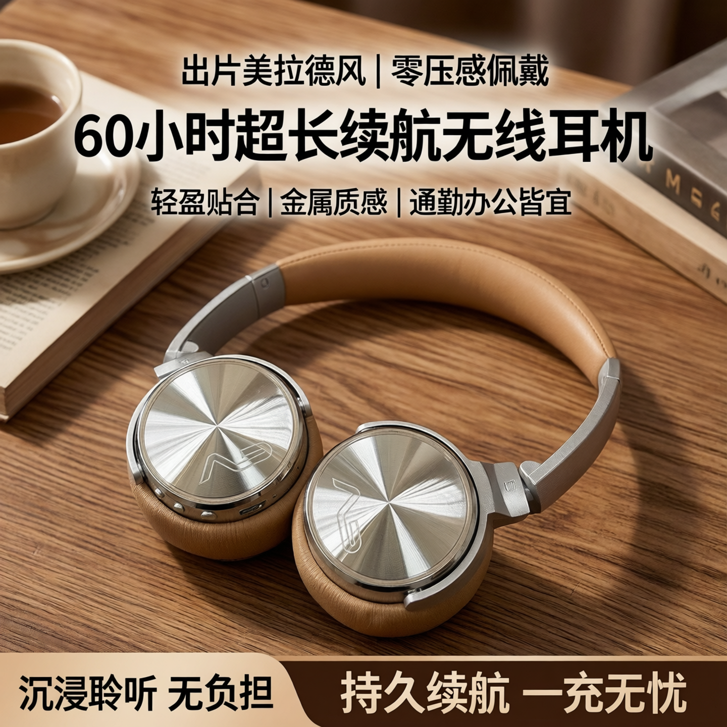 勒姆森hb65s 头戴式无线蓝牙耳机女生毕业礼物复古穿搭美拉德风