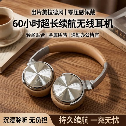 勒姆森hb65s 头戴式无线蓝牙耳机女生毕业礼物复古穿搭美拉德风