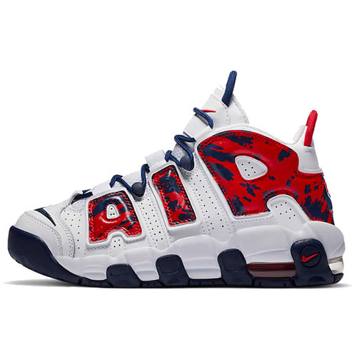 Nike Air More Uptempo 蛇纹迷彩 皮蓬 舒适百搭 中帮 儿童篮球鞋