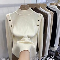 2024 Korean style soft and glutinous bottoming sweater for women spring and autumn long-sleeved knitted top half turtleneck bottoming sweater for women