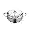 Stainless Steel Tempura Frying Pot with Lid and Thermometer for Home Use, Thickened for Frying and Draining Oil While Frying