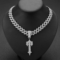 European and American cross -border hip -hop new lines Youmu large alloy sword pendant men's pendant pendant Cuba necklace jewelry