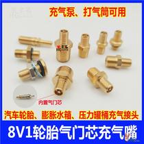 Car tire valve core inflation nozzle 8V1 container expansion water tank nozzle pressure tank barrel pressure air pump connector