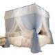 Fully Blackout, Installation-Free Bed Curtain and Mosquito Net, Integrated Design, New Model for Students, Double-Layer, European-Style with Bracket