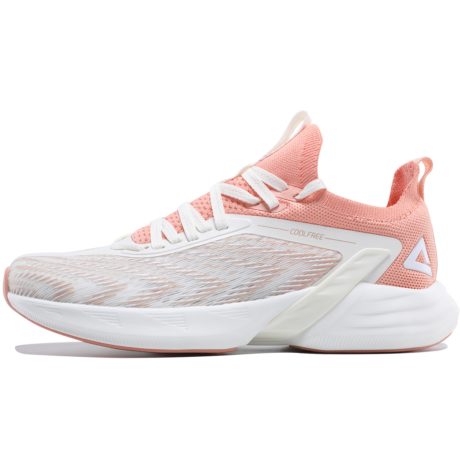 匹克 轻弹002 PRO 缓震 低帮 跑步鞋 女款 粉红米白