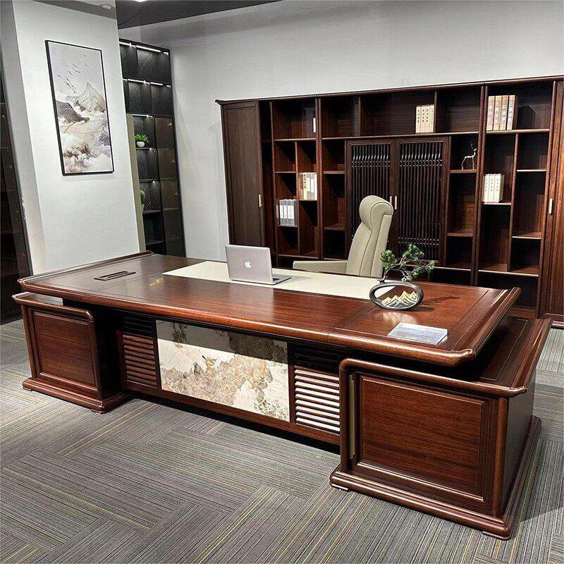 New Chinese-Style Executive Desk, Simple and Modern Chairman's Desk, President's Desk, Large Executive Desk, Office Desk and Chair Set