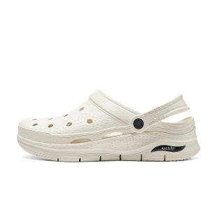 男款 Skechers 白色 洞洞鞋 輕便透氣 Arch Fit