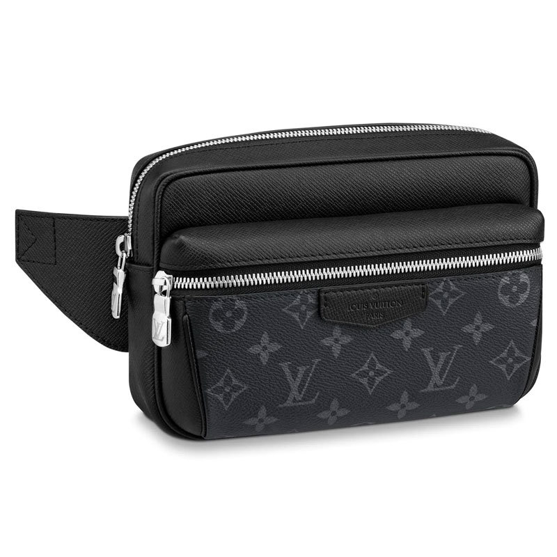 【99% New】Lv Louis Vuitton Black Floral Waist Bag Men's Bag Outdoor Limited Edition Out of Stock
