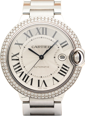 【后镶钻】9.8新卡地亚蓝色气球系列自动机械42mm男表W69012z4