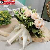 Artificial flower wedding bouquet decoration wedding bouquet wedding photography bride bridesmaid rose artificial flower wedding certificate