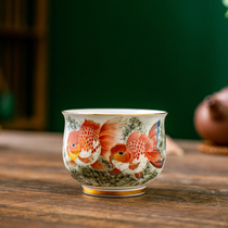 Golden and Jade Mantang Master Cup 80-year-old national treasure master Yuan Shufan’s hand-painted ceramic tea cup single cup gift