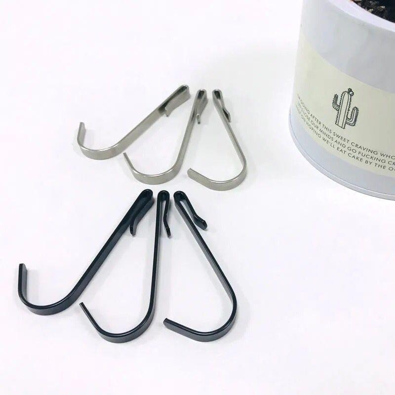 Stainless Steel Square Tube Hook for Home Use, S-Shaped Hook for Storage Rack, Kitchen and Bathroom Small Hook, Flat Steel Clip Hook, Bedroom Railing