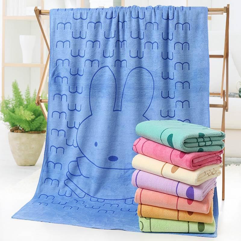 Microfiber Large Bath Towel for Home Use, Absorbent and Quick-Drying, Adult Cartoon and Children's Printed Swimming Beach Towel, New Cotton Model