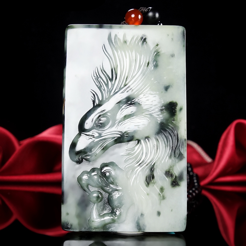 Eagle's master self-employed drain four big names Yulone Mountain jade < wise Shenwu > pendant hz00518