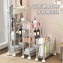 Bathroom rack transparent trolley storage rack trolley storage rack multi-layer snack storage storage rack