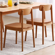 Cherry wood dining chair Nordic pure solid wood chair restaurant dining table and chair combination Fanwu Internet celebrity log desk and chair