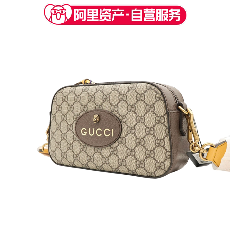 9.9 New Gucci Gucci Tiger Head Decorated Monogram Logo Canvas Camera Bag Single Shoulder Crossbody Bag