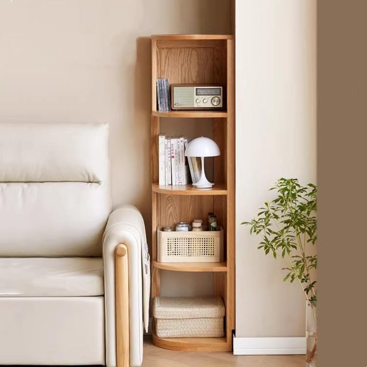 Scandinavian Solid Wood Corner Bookshelf Oak Corner Storage Rack Simple Floor-Standing Multi-Layer Storage Triangular Cabinet Custom-Made Scandinavian Solid Wood Corner Bookshelf Oak Corner Storage Rack Simple Floor-Standing Multi-Layer Storage Triangular Cabinet Custom-Made
