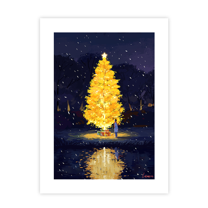 (New ex-gratia pick-up) Free illustrator lemon (Christmas one) Sign up for a limited edition painting-Taobao