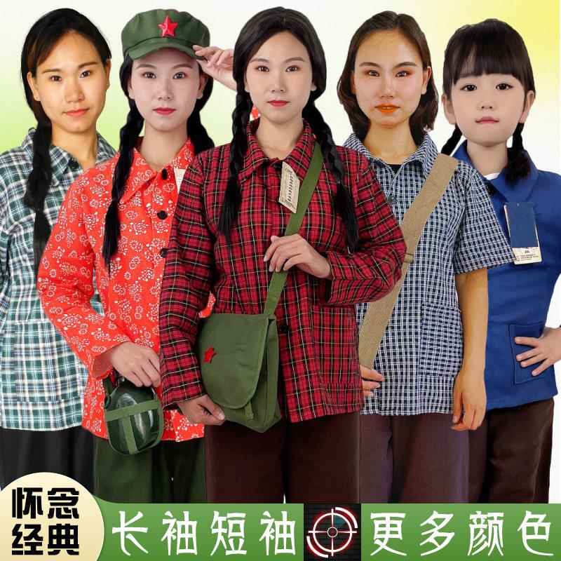 80S Nostalgic Clothing Tops Short-Sleeved Printed Plaid Women's Lapel Shirts 90S Flower Clothes Female Villagegu 80S Nostalgic Clothing Tops Short-Sleeved Printed Plaid Women's Lapel Shirts 90S Flower Clothes Female Villagegu