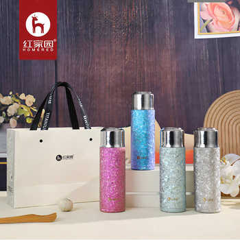Hongjiayuan Pure Titanium Thermos Cup, High-Looking and Creative Ice Flower Gift Cup, Tea-Water Separation, Large-Capacity Business Tea Cup