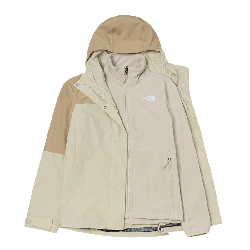 The North Face北面软壳三合一冲锋衣女秋冬户外抓绒内胆夹克外套