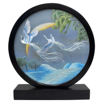 Fine Suzhou embroidery pure handmade double-sided embroidery table screen Flying Together new Chinese style ornaments gift box collection for gift giving