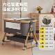 Aluminum Alloy Baby Crib with Cover, Movable Newborn Splicing Large Bed, Multifunctional Portable Foldable Baby Rocking Bed