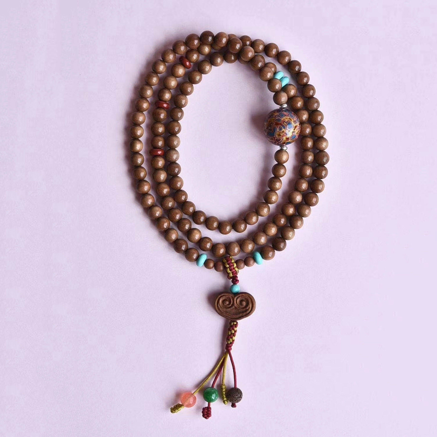 Laoshan Sandalwood Shenshui Black Meat 6mm Wenwan Buddha Beads and Rosary Hands Collectibles