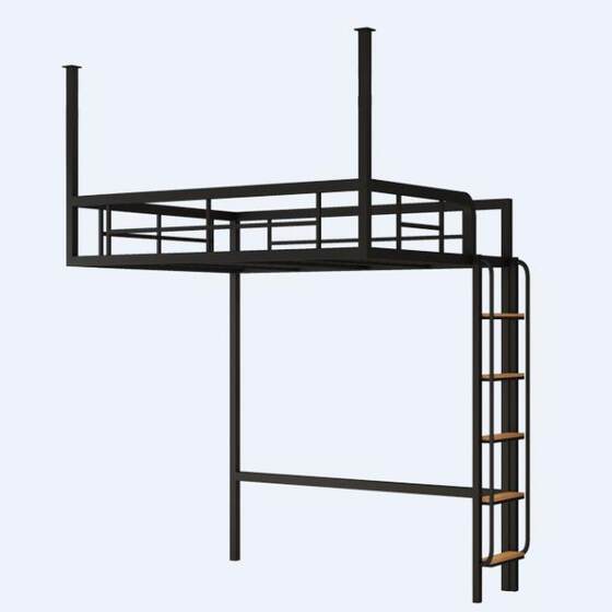 Modern Iron Art Wall-Mounted Bed for Small Apartments, Space-Saving Elevated Bed with Lower Space Clearance, Apartment Hanging Bed, Loft Loft Bed