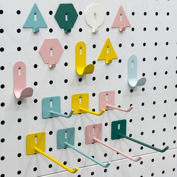 Perforated board accessories hook desk wall round hole universal hanging buckle metal hanging nail convenient magnetic absorption storage rack