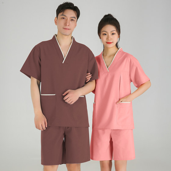 汗蒸服女款足疗按摩服情侣洗浴桑拿服睡衣浴衣男浴服大码家居睡衣