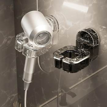 Suction cup hair dryer bracket storage rack without punching lazy hanger hair dryer rack storage rack airtub hair dryer