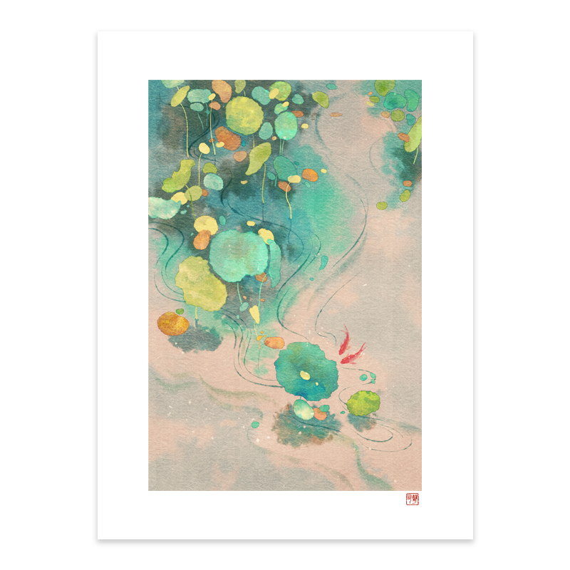 (Rabbit Year Ex-gratia Pick-up) Independent illustrator Echo (Lotus Pond) limited edition painting-Taobao