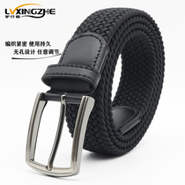 Elastic woven belt casual mens belt Korean style versatile womens canvas belt source factory