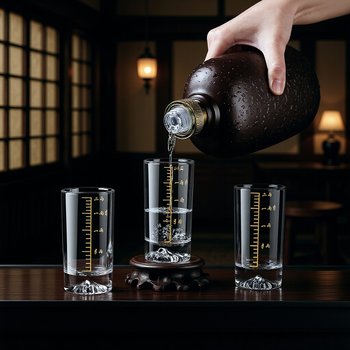 Wholesale Dropshipping Iceberg Bottom 0.1kg Liquor Glass Set Household High-End Crystal Glass Wine Dispenser Scale High Spirits