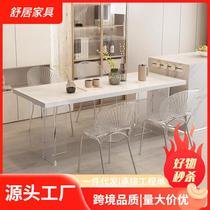 Light luxury acrylic suspended dining table Creative household solid wood simple desk Designer workbench office computer