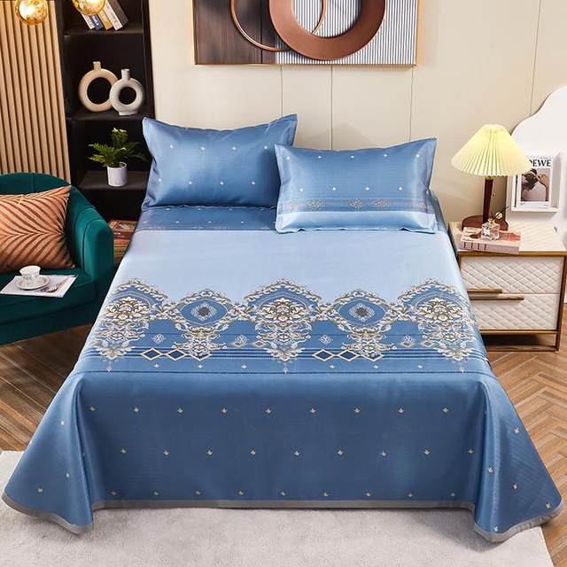 Summer ice silk mat three-piece set washable folding household soft mat single and double air conditioning sheet mat 2024 new model