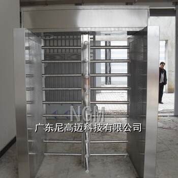 Fingerprint recognition full-height turnstile factory access control attendance stainless steel fence rotating channel 90-degree cross gate