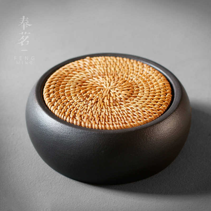 Scratch pottery kiln change kung fu tea set water storage dry brewing table pot bearing tray Japanese style pot mat tea tea set accessories