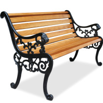 Thickened park chair solid wood outdoor anti-corrosion wood bench double park chair wooden chair iron furniture back chair