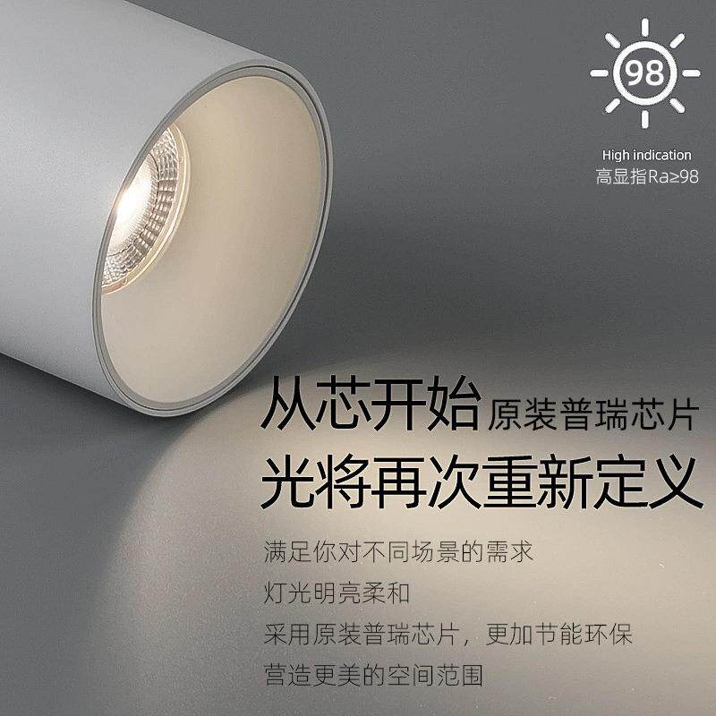 Surface-mounted spotlights without ceiling for home living room round full spectrum 98 smart main light ceiling led anti-glare downlight