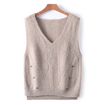 Womens sweater vest wool womens loose outer vest 2023 new V-neck Korean fashion top trend