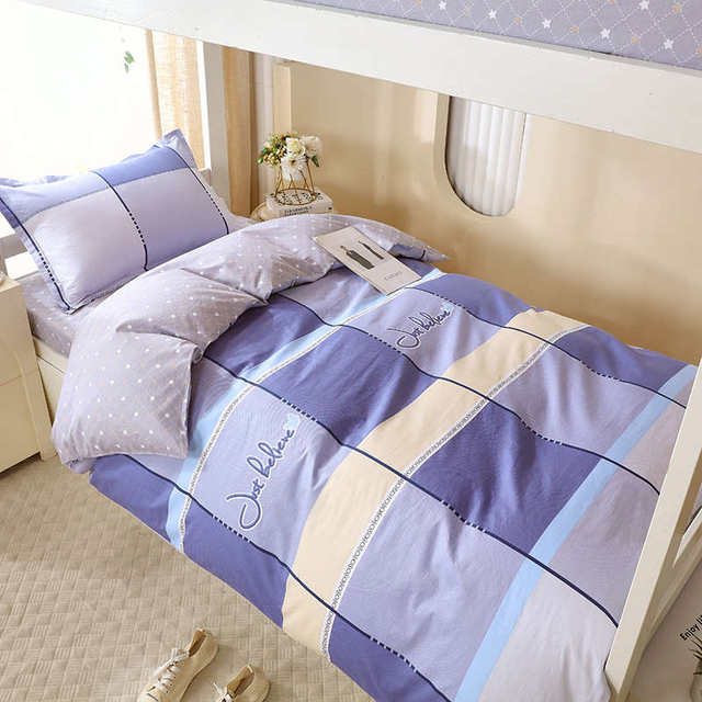 All-cotton dormitory three-piece set pure cotton sheet quilt cover single student dormitory top and bottom bunk bed 6-piece set for boys and girls