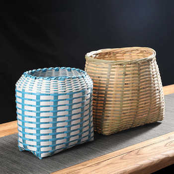 Handmade bamboo tea picking basket large tea basket storage basket bamboo basket plastic basket tea picking basket back basket dance props